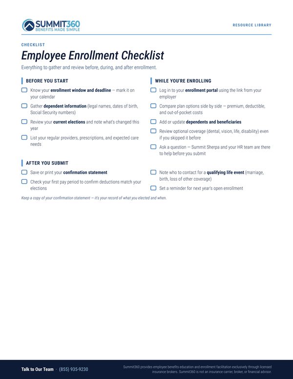 Employee Enrollment Checklist thumbnail